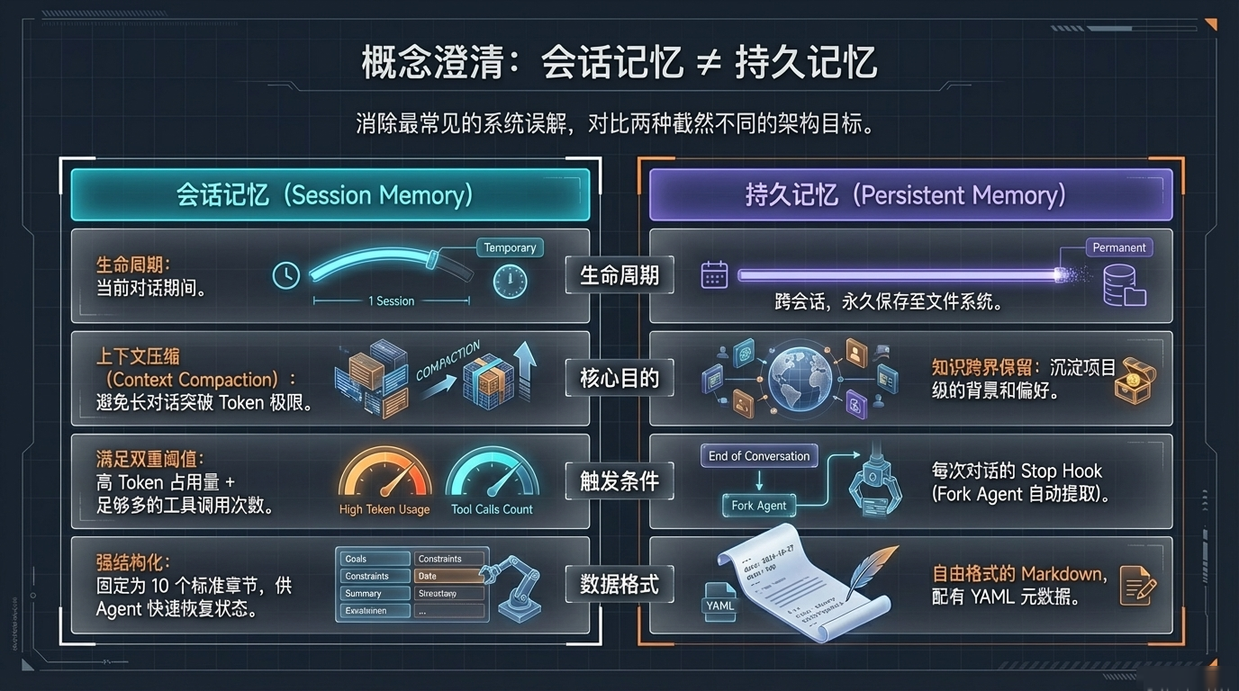 会话记忆 vs 持久记忆