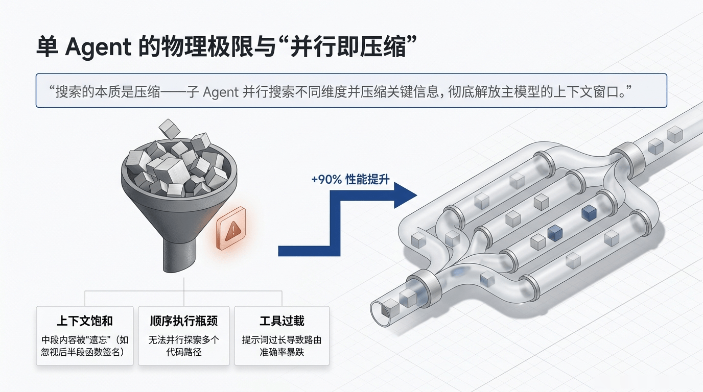 单Agent的物理极限与“并行即压缩