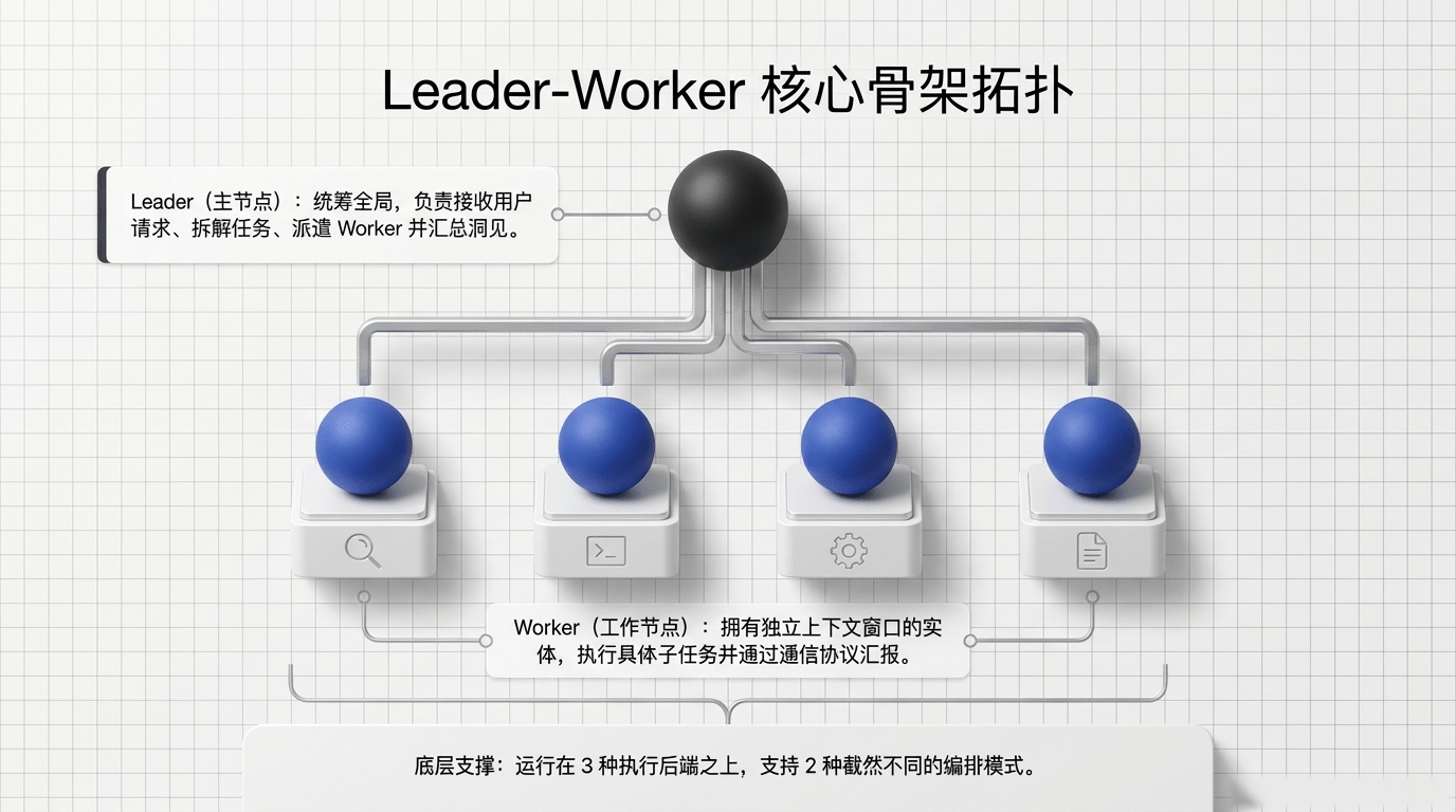 Leader-Worker核心骨架拓扑