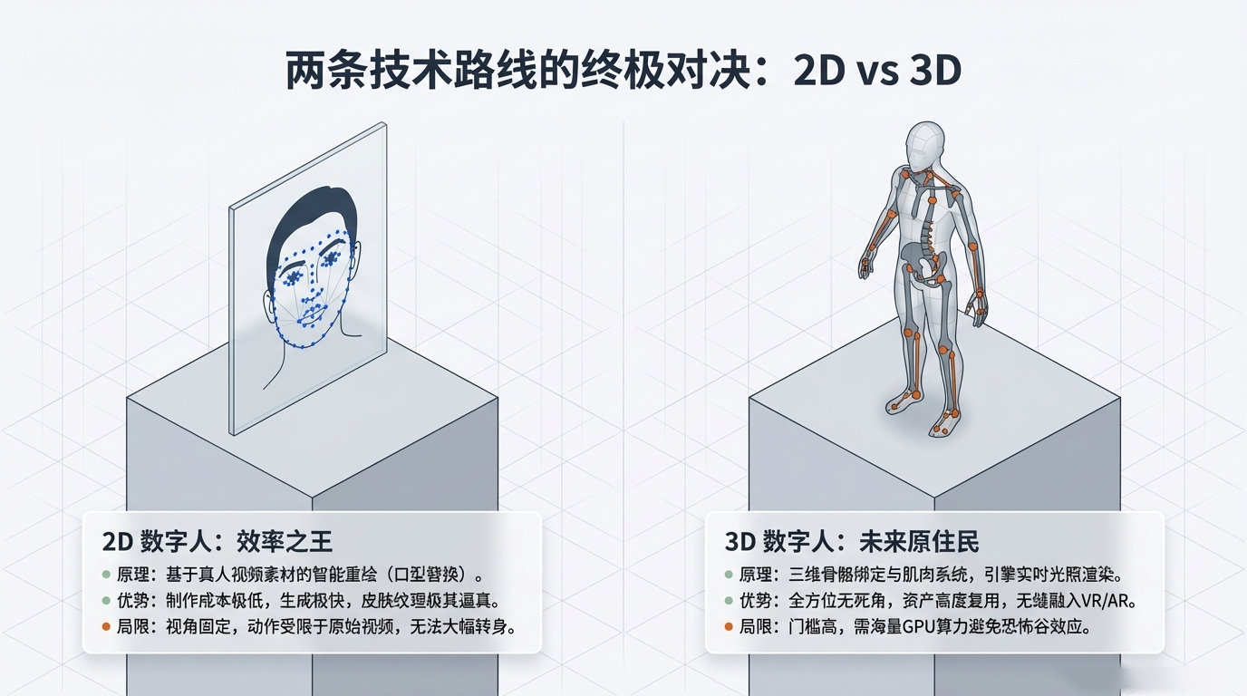2D 与 3D 数字人