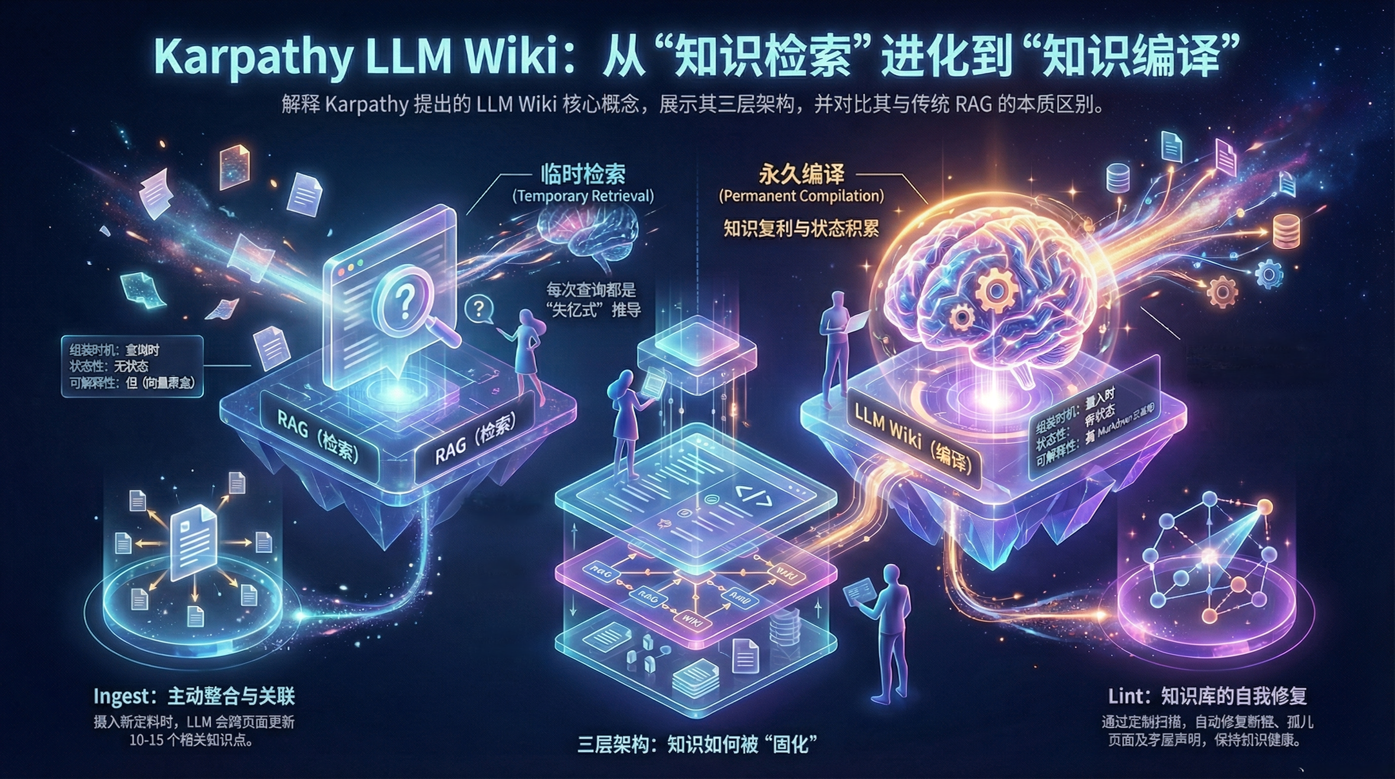 Karpathy LLM Wiki：用 AI 编译知识，彻底告别 RAG 重复推导